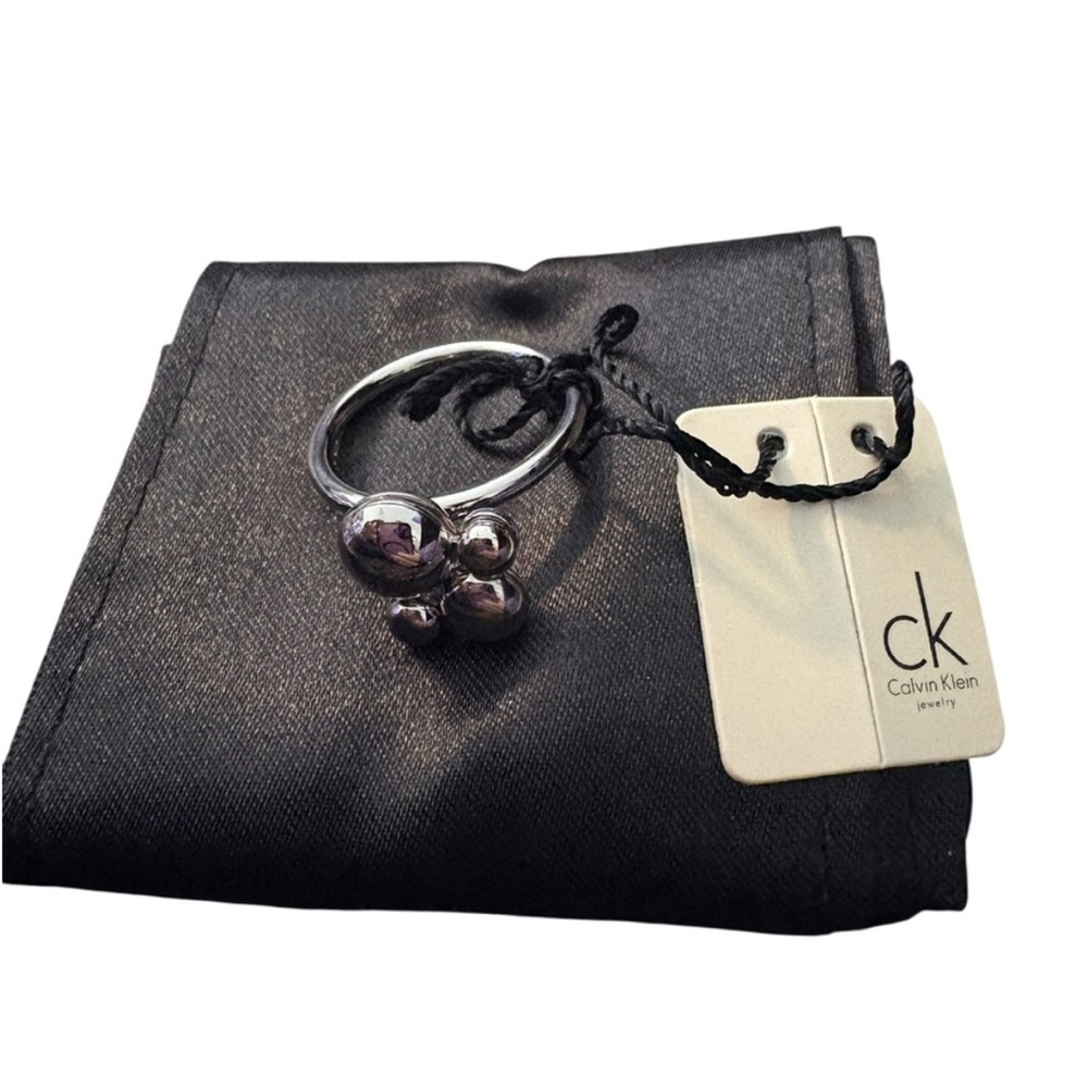 NWT Calvin Klein Collection Silver Bubble FIDGET movable ring! MSRP $110